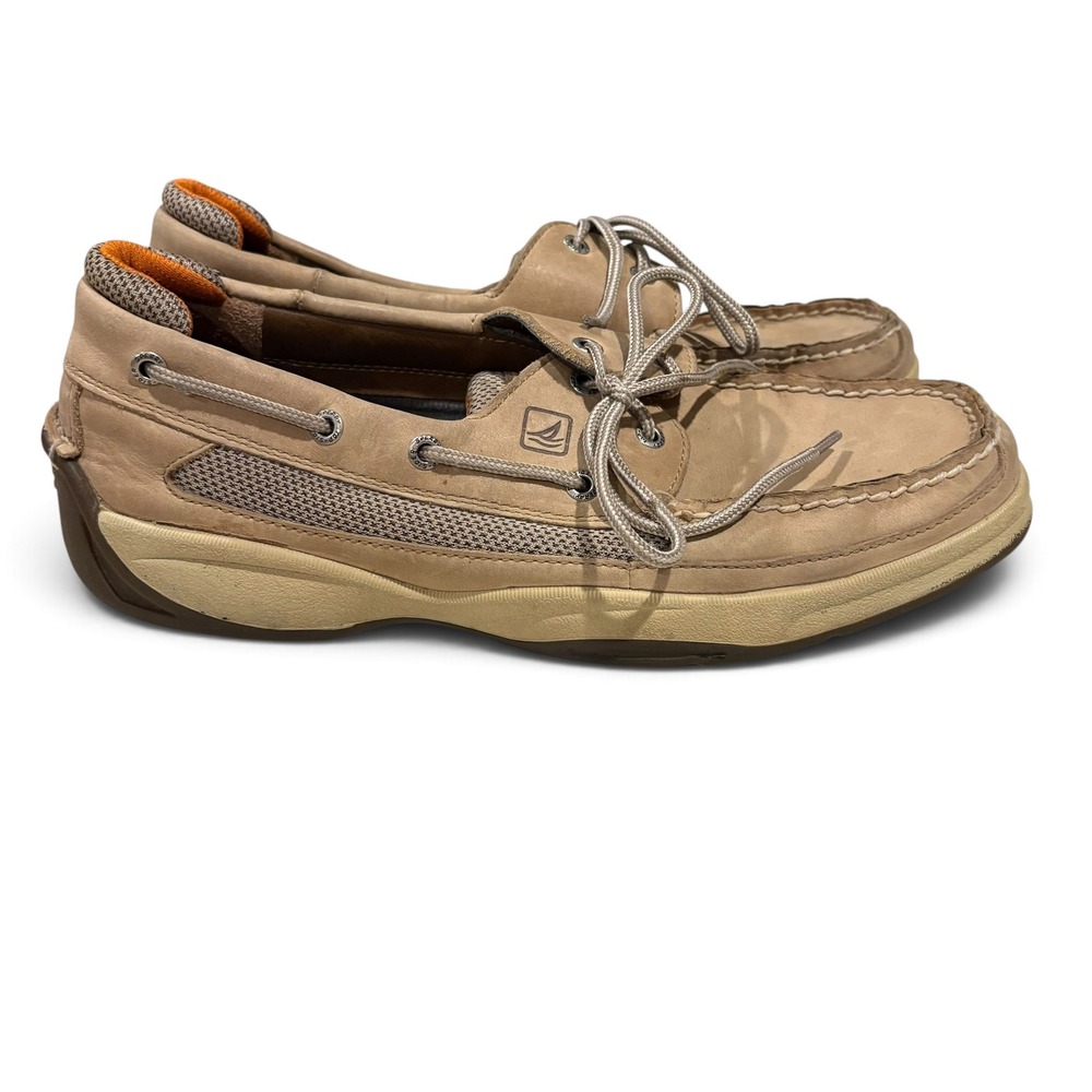 Sperry Top-Sider Men's 11 Billfish Boat Shoes Tan Leather Mesh Loafers